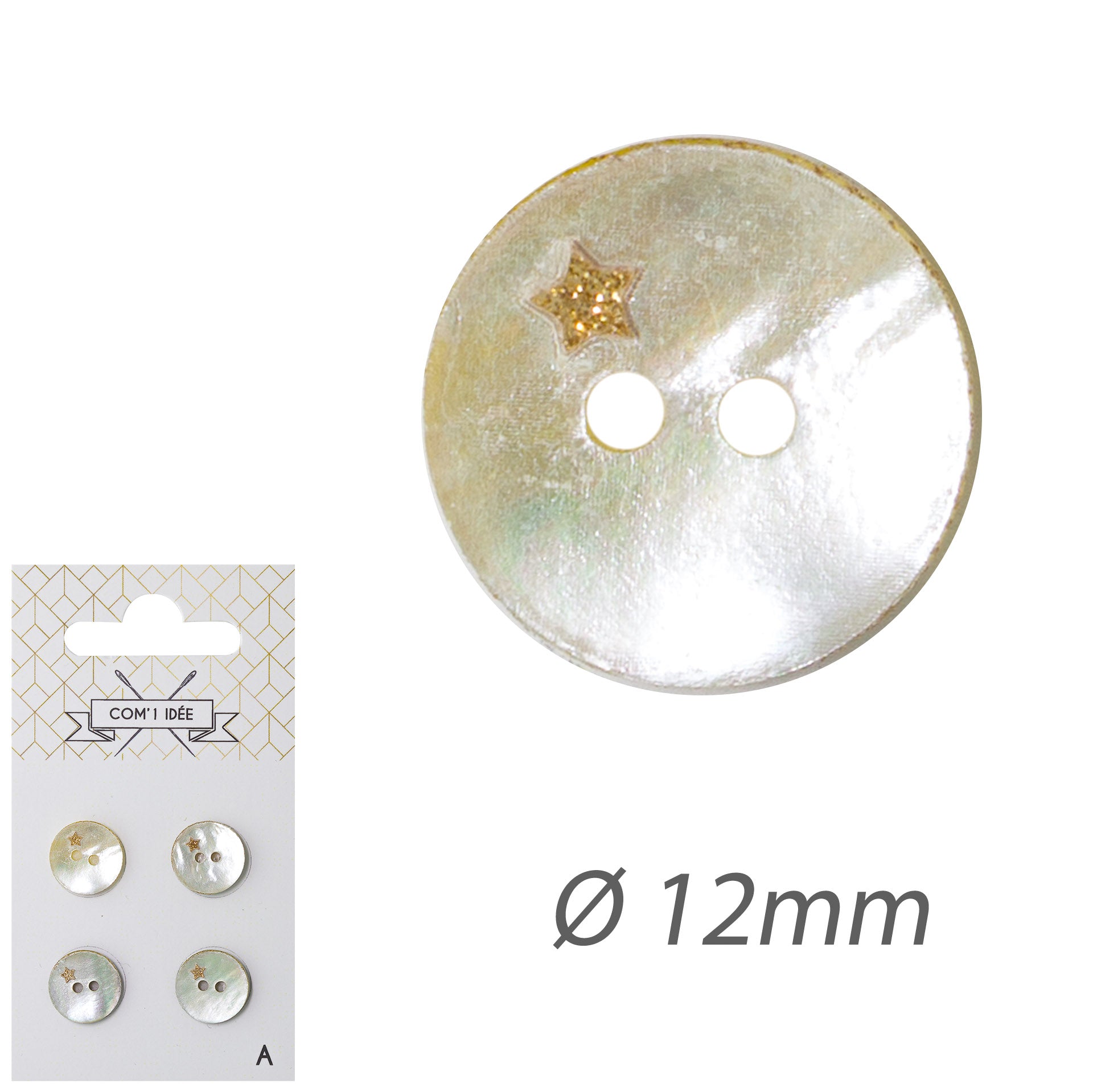 Boutons nacrés et pailletés