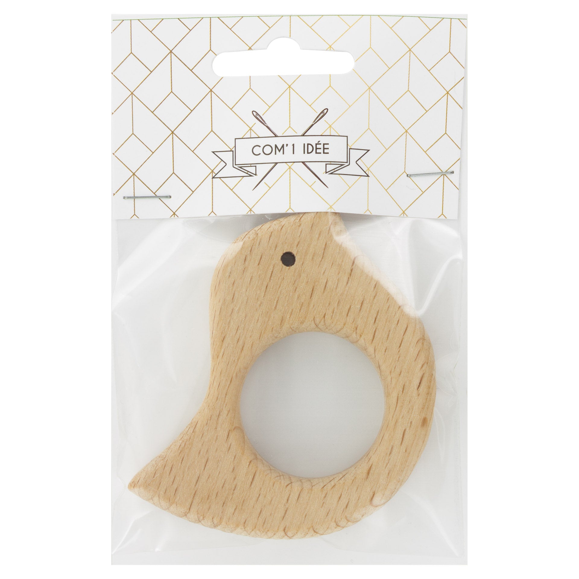 Anneaux de dentition en bois oiseau/coeur/lapin