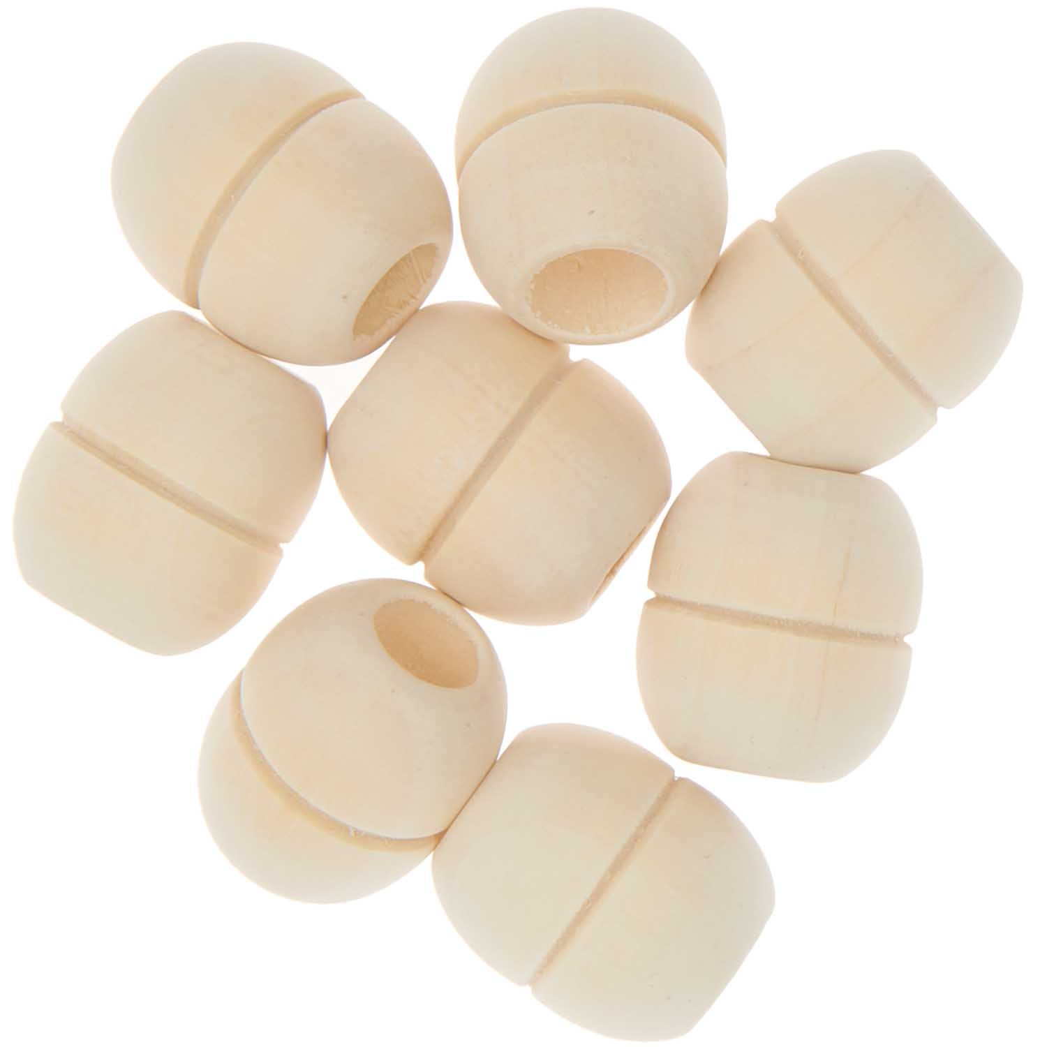 Perles de macramé en bois naturelles