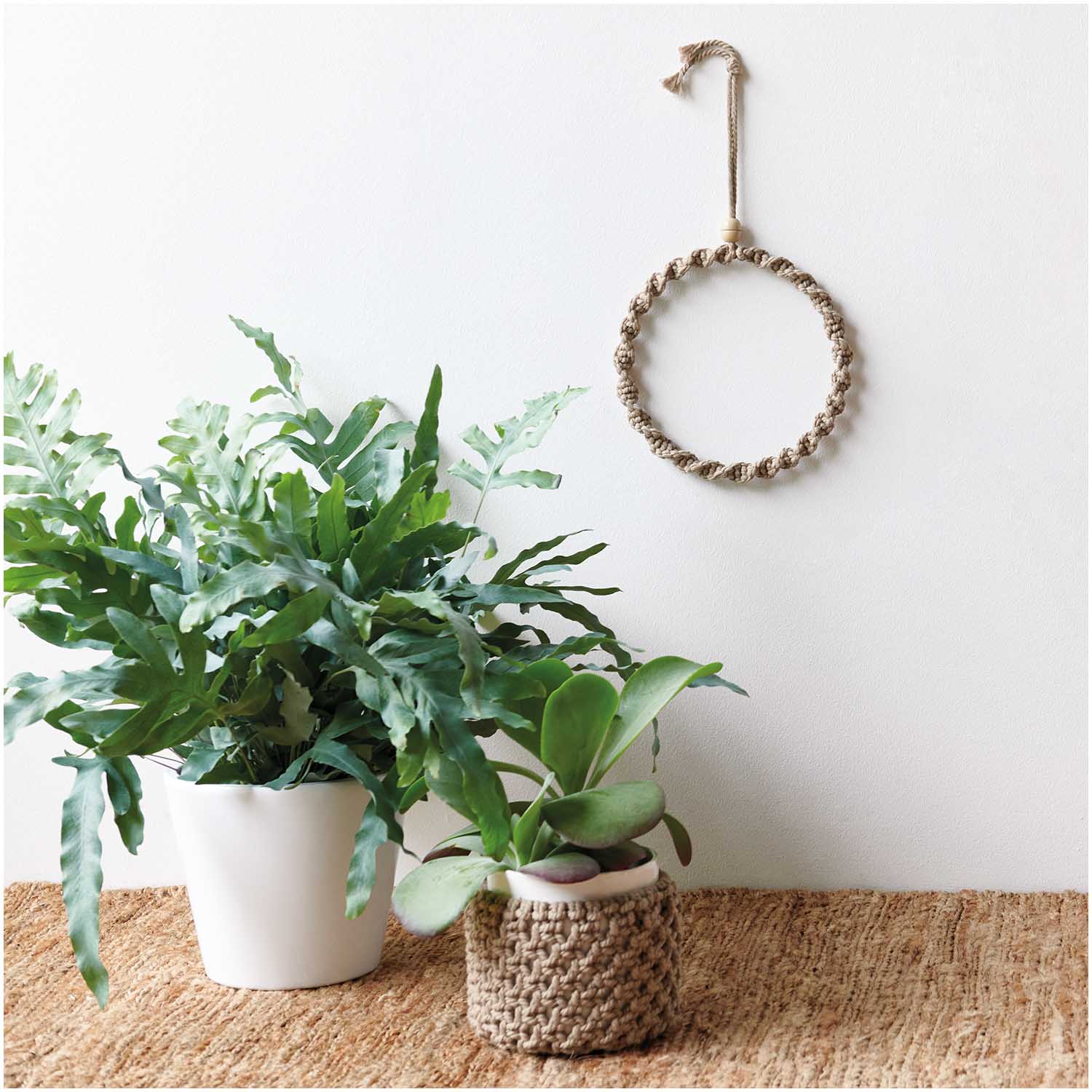 Perles de macramé en bois naturelles