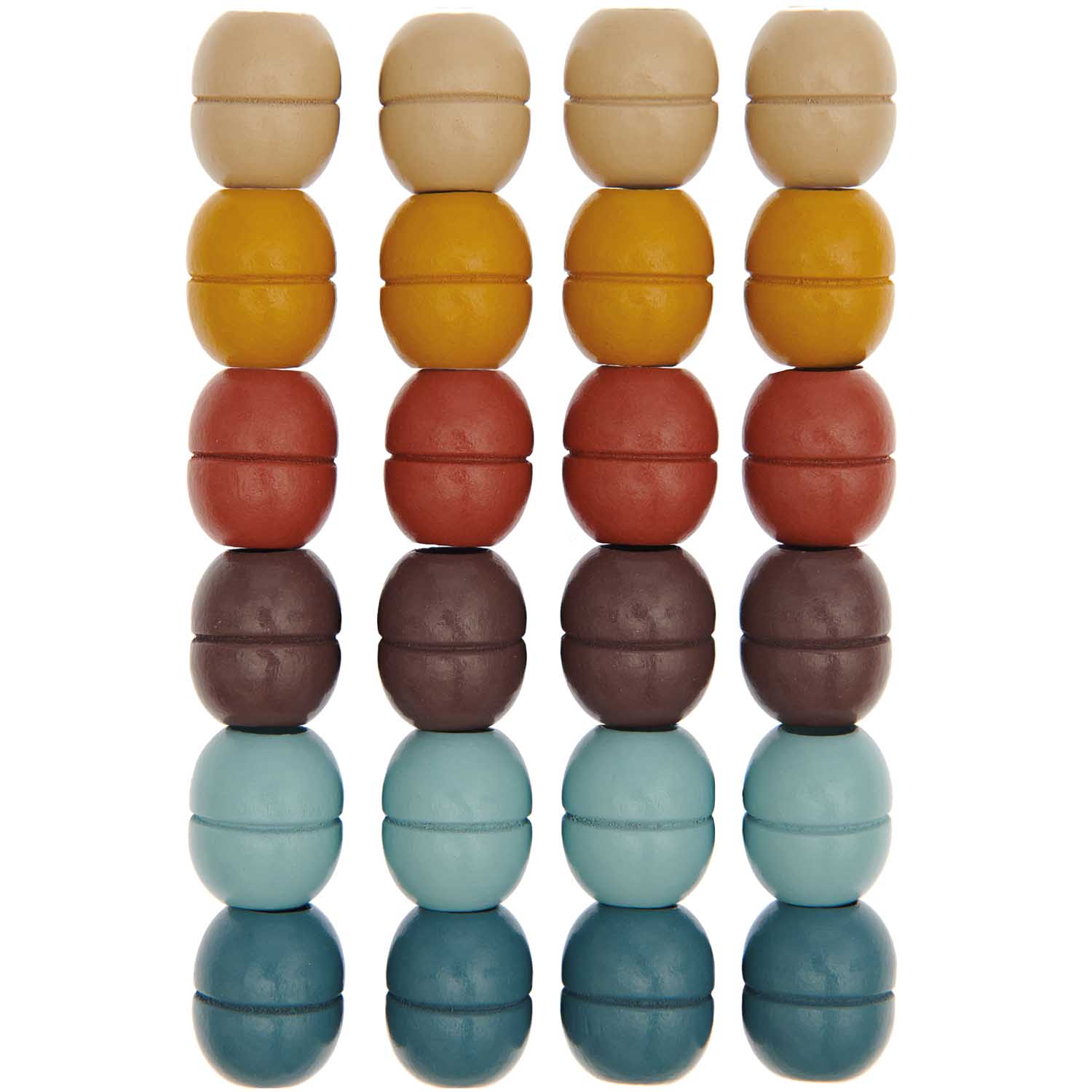 Perles de macramé en bois colorées