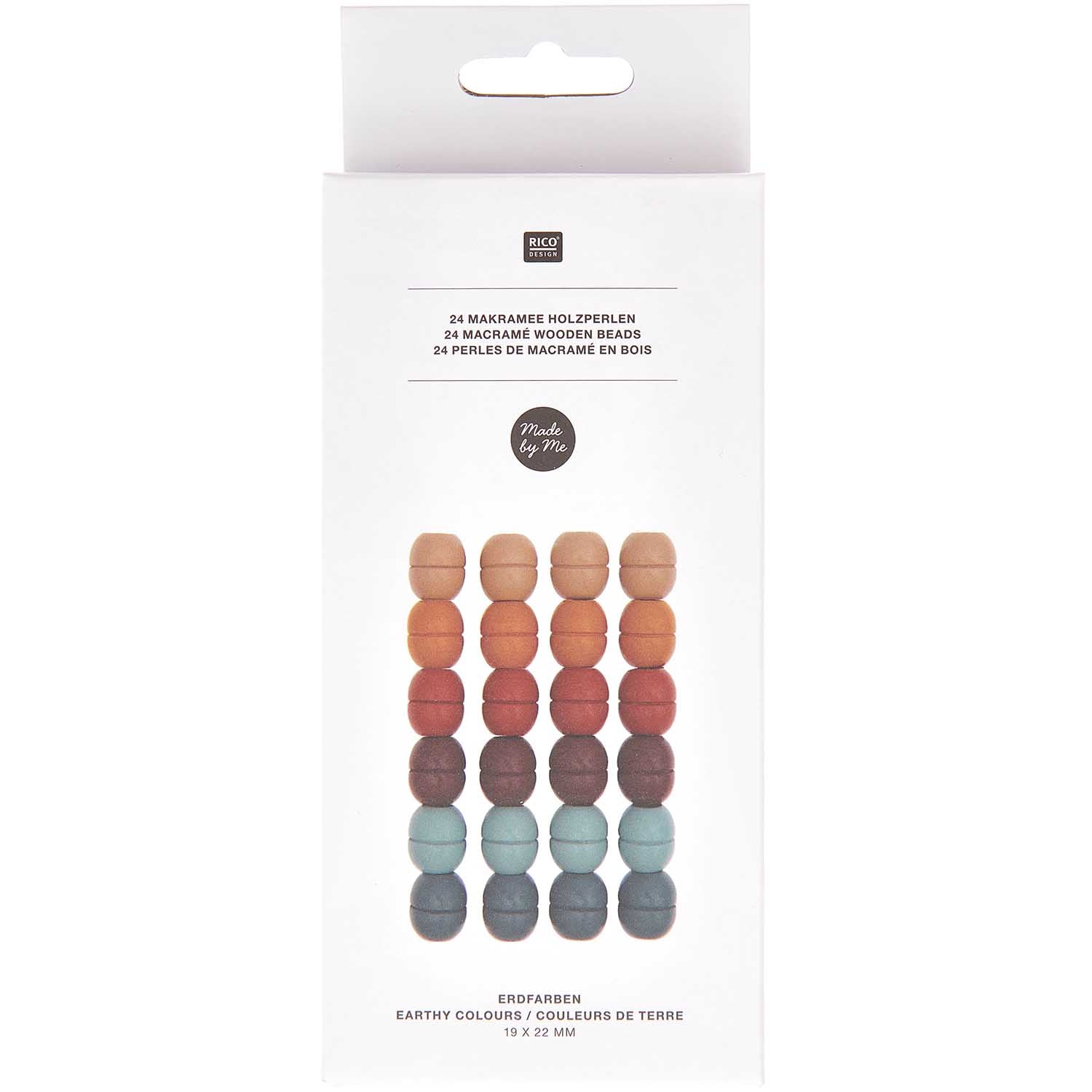 Perles de macramé en bois colorées