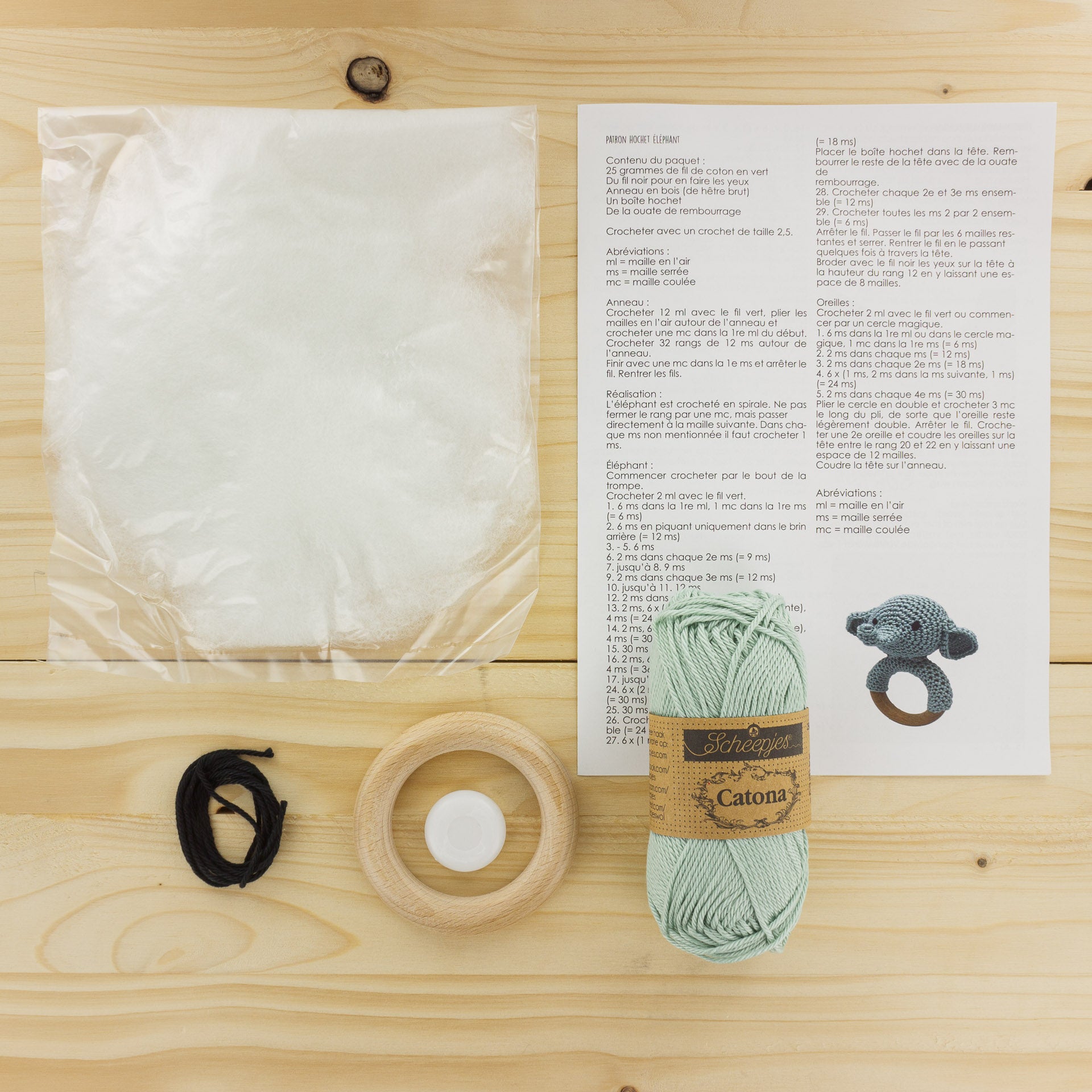 Kit crochet Elephant Rattle