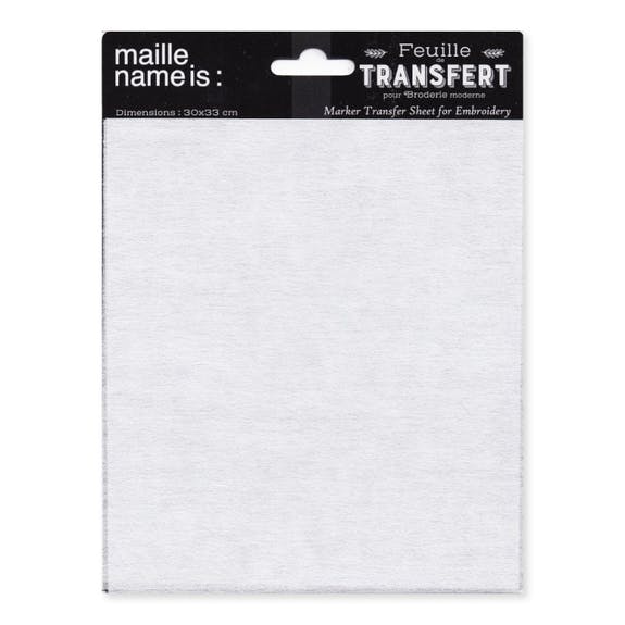 Feuille de transfert réutilisable pour broderie