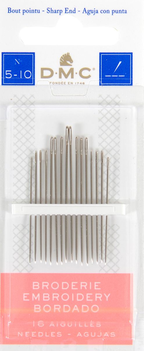 Aiguilles à broder (bouts pointus)