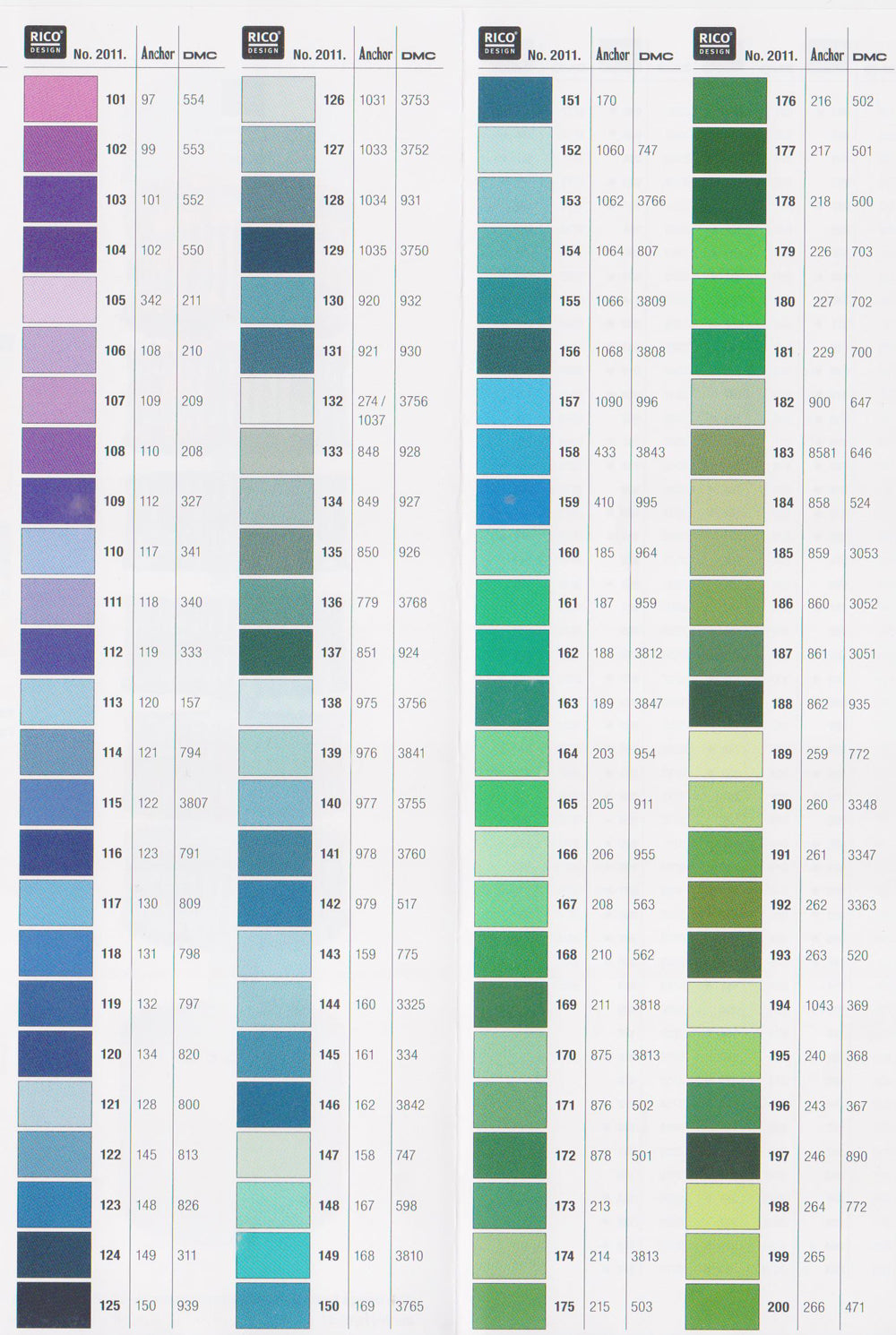 Fils Moulinés - coloris 001 à 099
